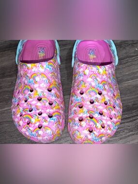 Lisa Frank Unicorn Crocs Size 8
